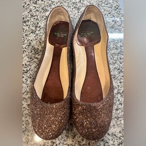 Kate Spade Ballet Flats Slippers Glitter Copper Size 10